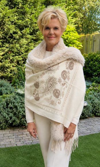 Omslagdoek Venice Roomwit