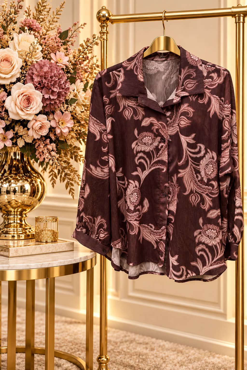 Blouse Liz donker bruin - Afbeelding 2